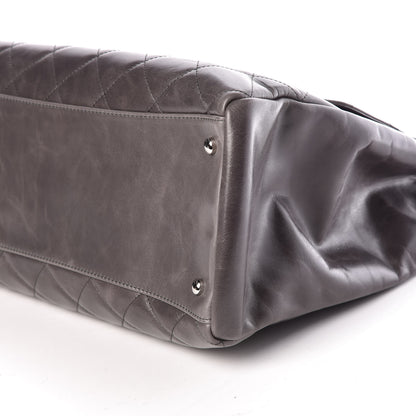 Chanel Glazed Calfskin Quilted Large CC Delivery Tote Grey 6 of 9