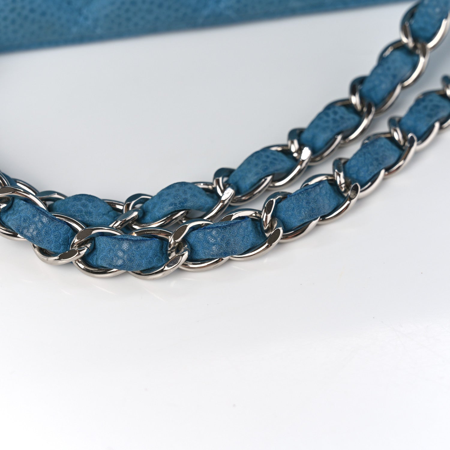 Chanel Iridescent Caviar Quilted Medium Double Flap Turquoise 18 of 18