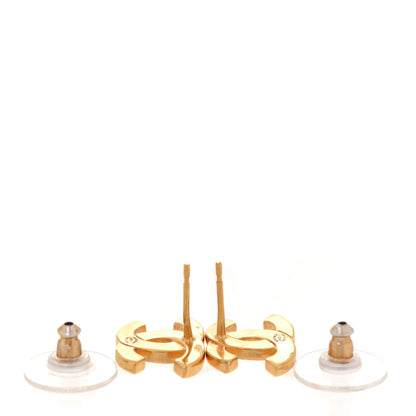 Chanel Metal CC Paris Button Stud Earrings Gold 3 of 4