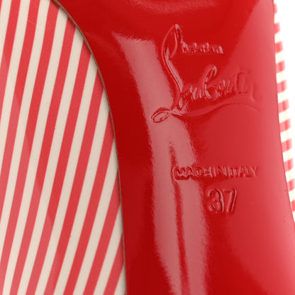 Christian Louboutin Patent Pigalle Follies Stripes 100 Pumps 37 Smoothie White 7 of 9