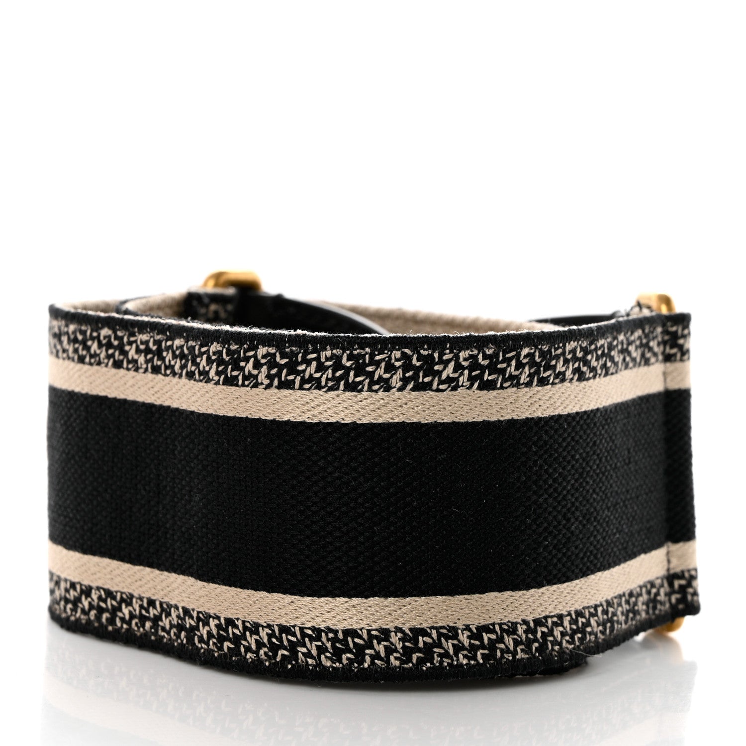 Christian Dior Canvas Embroidered Shoulder Strap Black 2 of 6