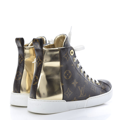 Louis Vuitton Patent Monogram Stellar Sneaker Boots 35.5 Gold 4 of 8