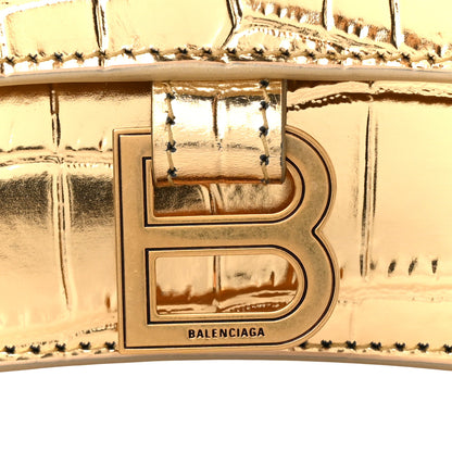 Balenciaga Metallic Supple Calfskin Crocodile XS Crush Chain Bag Gold 8 of 11