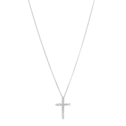 Tiffany Platinum Diamond Small Cross Pendant Necklace 1 of 6