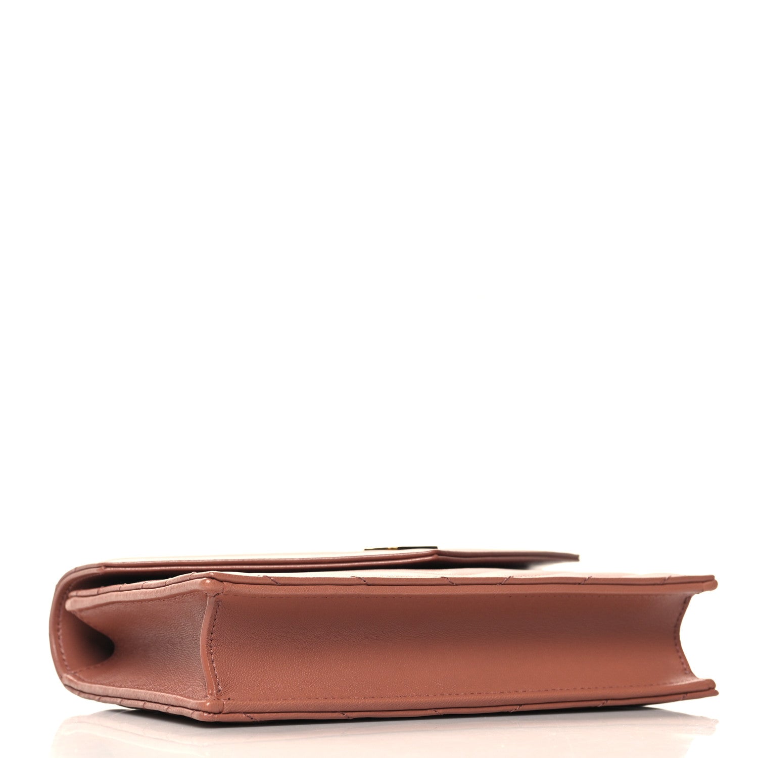 Saint Laurent Calfskin Matelasse Chevron Monogram Envelope Chain Wallet Barely Pink 4 of 9