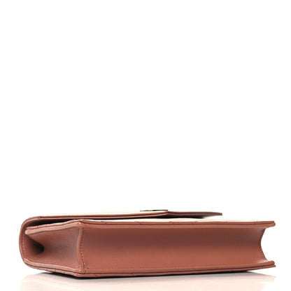 Saint Laurent Calfskin Matelasse Chevron Monogram Envelope Chain Wallet Barely Pink 4 of 9