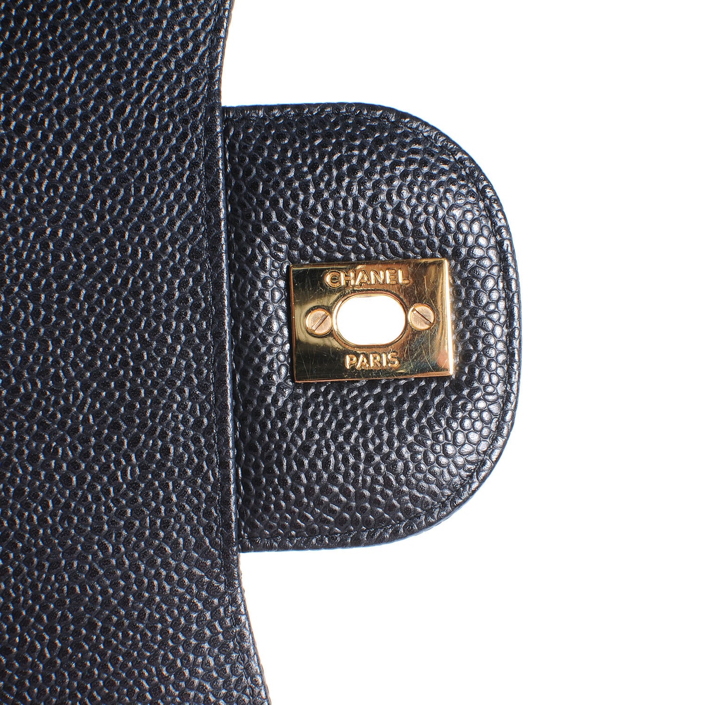 Caviar Quilted Jumbo Double Flap Black