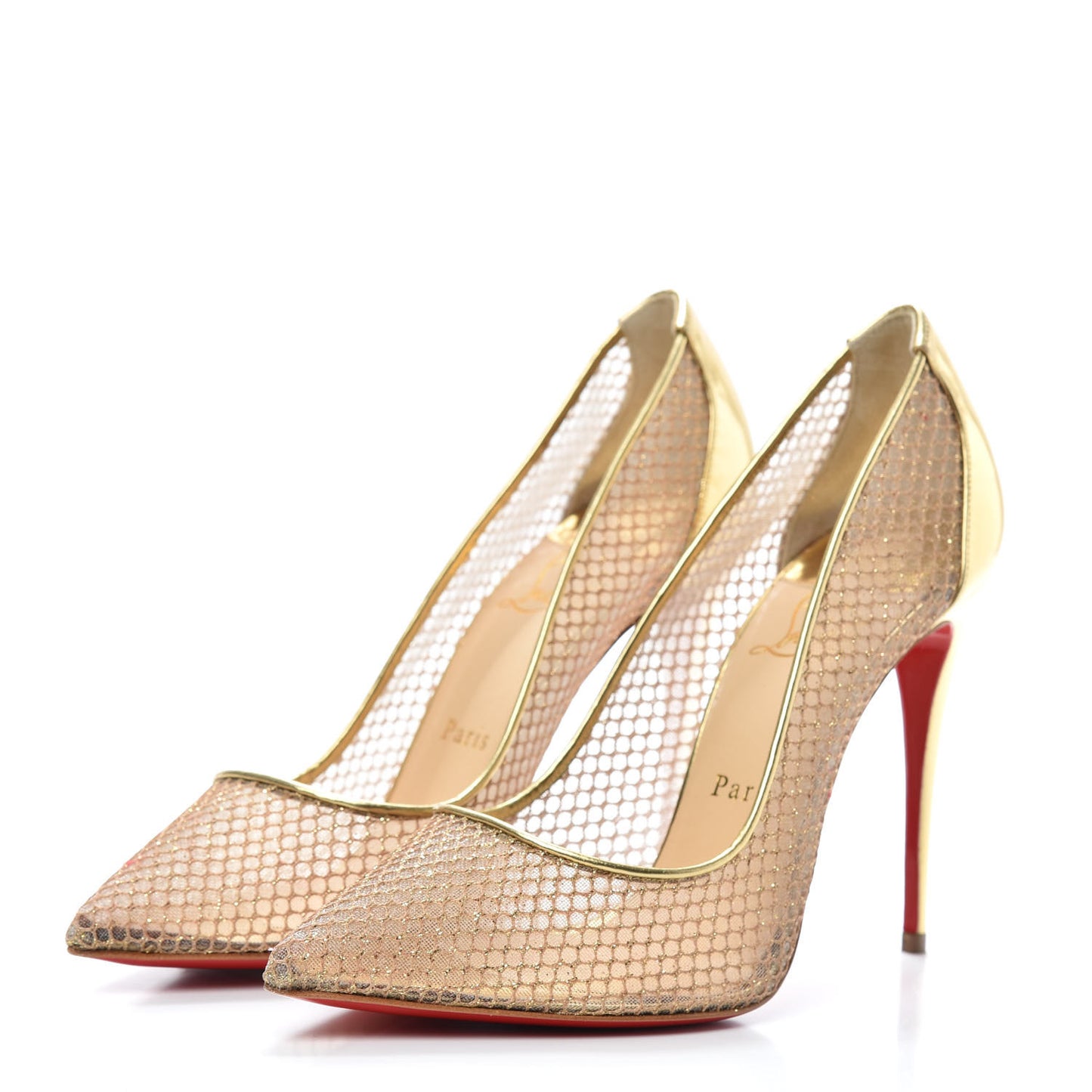 Metallic Fishnet Follies Resille 100 Pumps 39 Gold