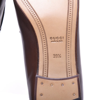 Gucci Calfskin Womens Jordaan Loafers 39.5 Fondente Brown 15 of 18