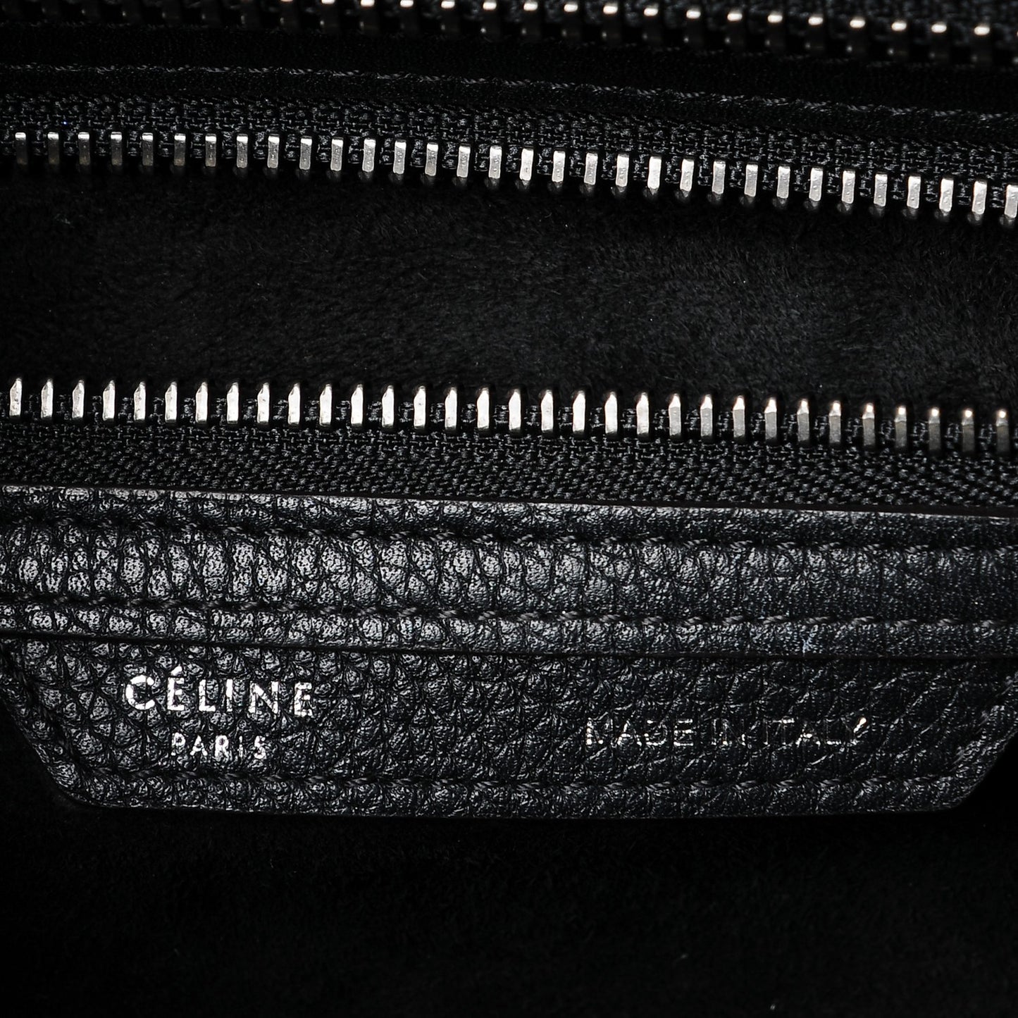 Drummed Calfskin Micro Luggage Black