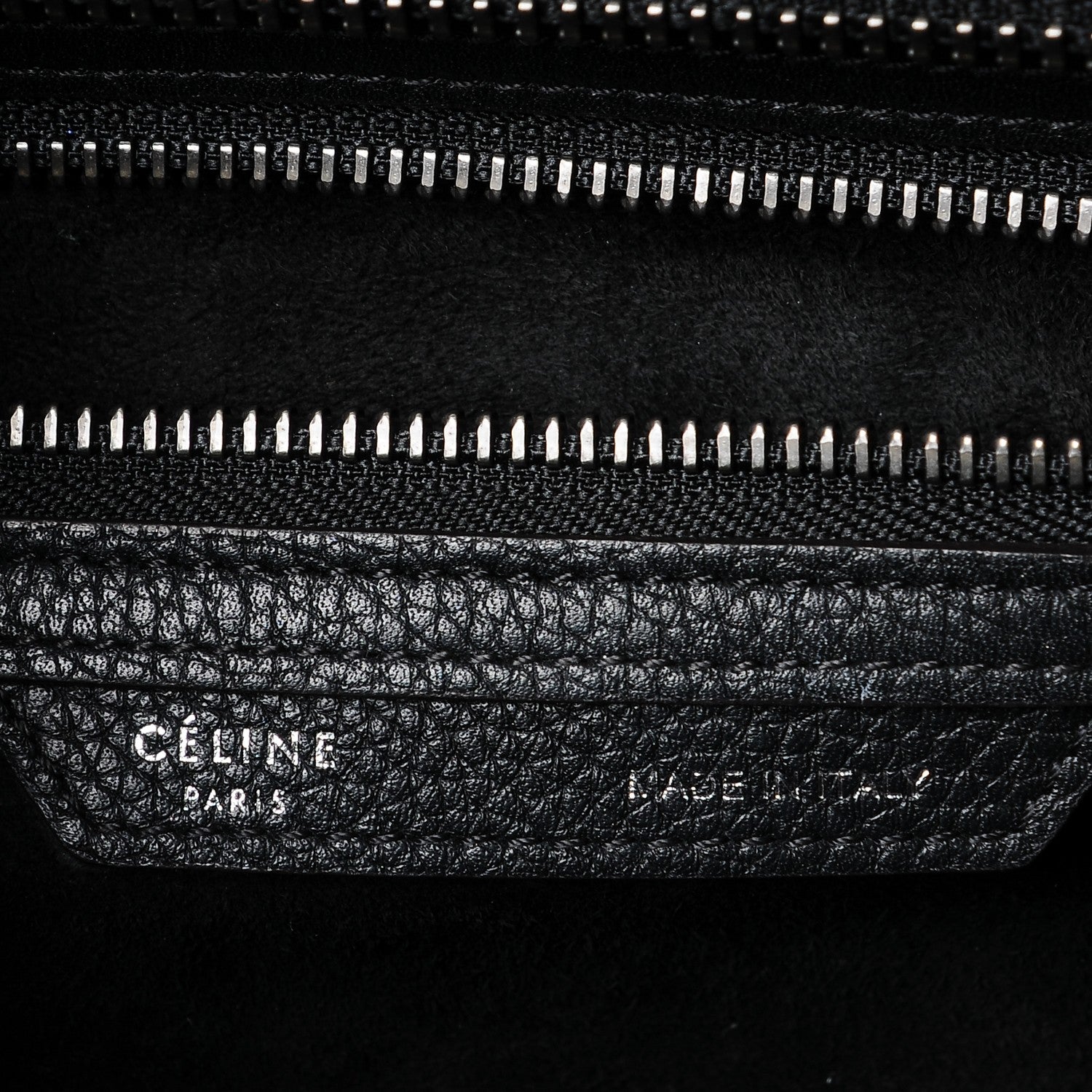 Celine Drummed Calfskin Micro Luggage Black 8 of 10