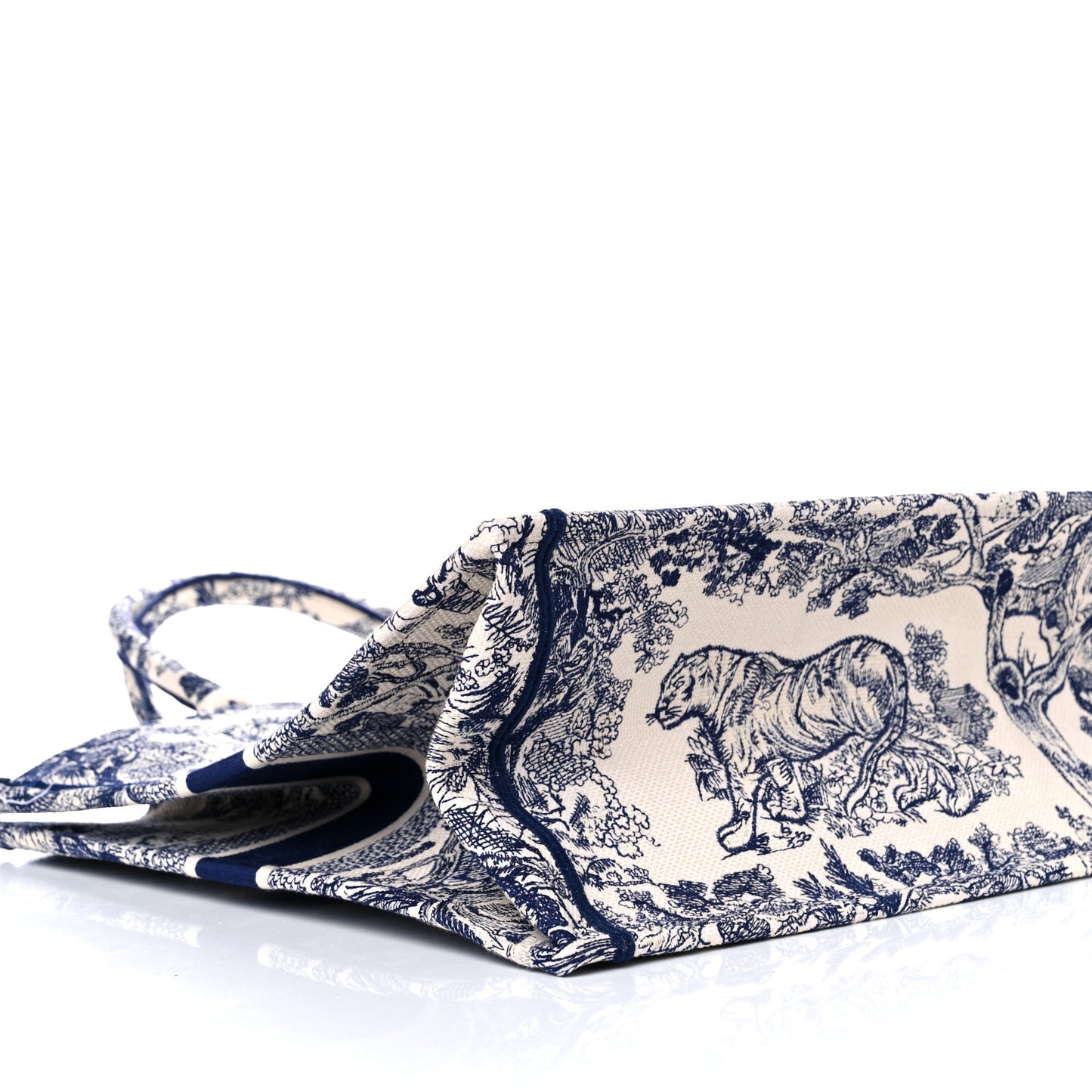 Canvas Embroidered Large Dioriviera Toile De Jouy Book Tote Blue