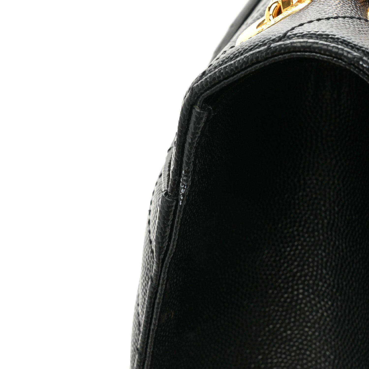 Saint Laurent Grain De Poudre Matelasse Chevron Large Monogram Satchel Black 15 of 15