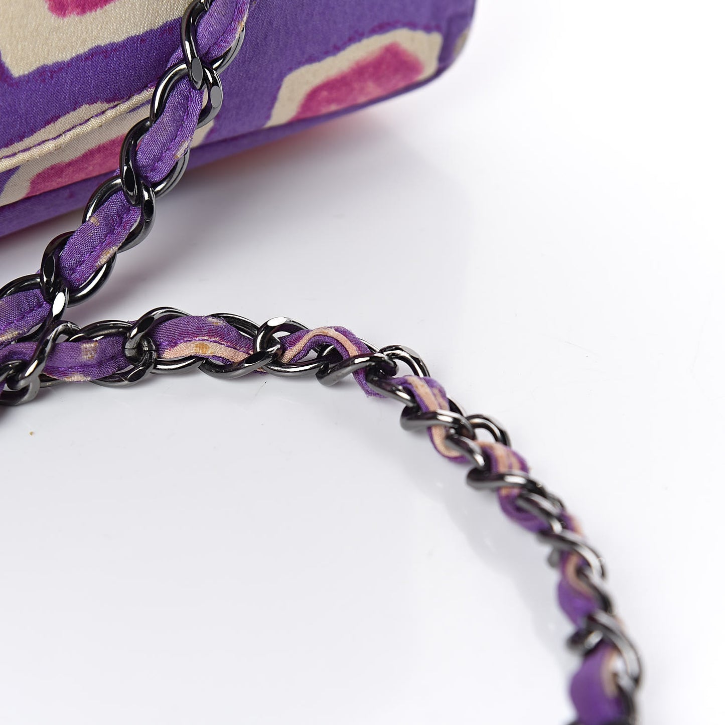 Nylon Printed Small Flap Purple