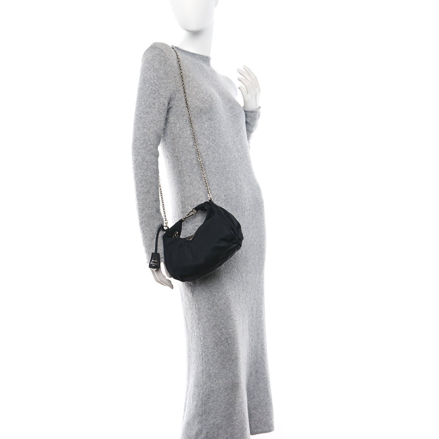 Prada Tessuto Nylon Saffiano Re-Edition 2006 Shoulder Bag Black 2 of 10