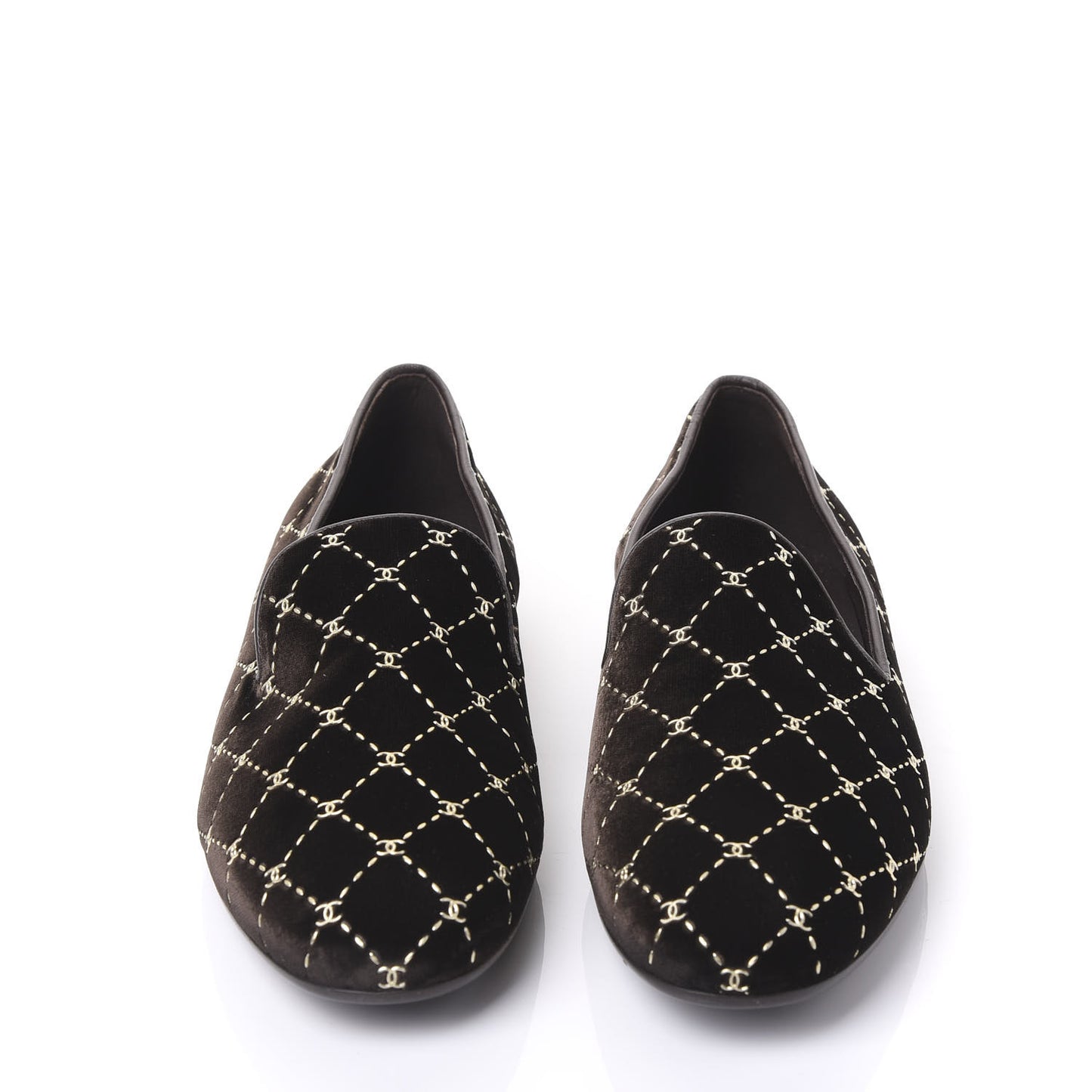 Velvet Moccasin Loafers 42 Brown