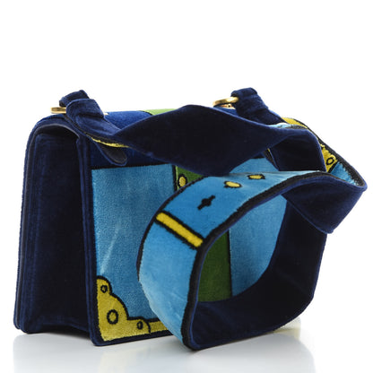 Prada Velvet Cahier Shoulder Bag Azzurro 3 of 14