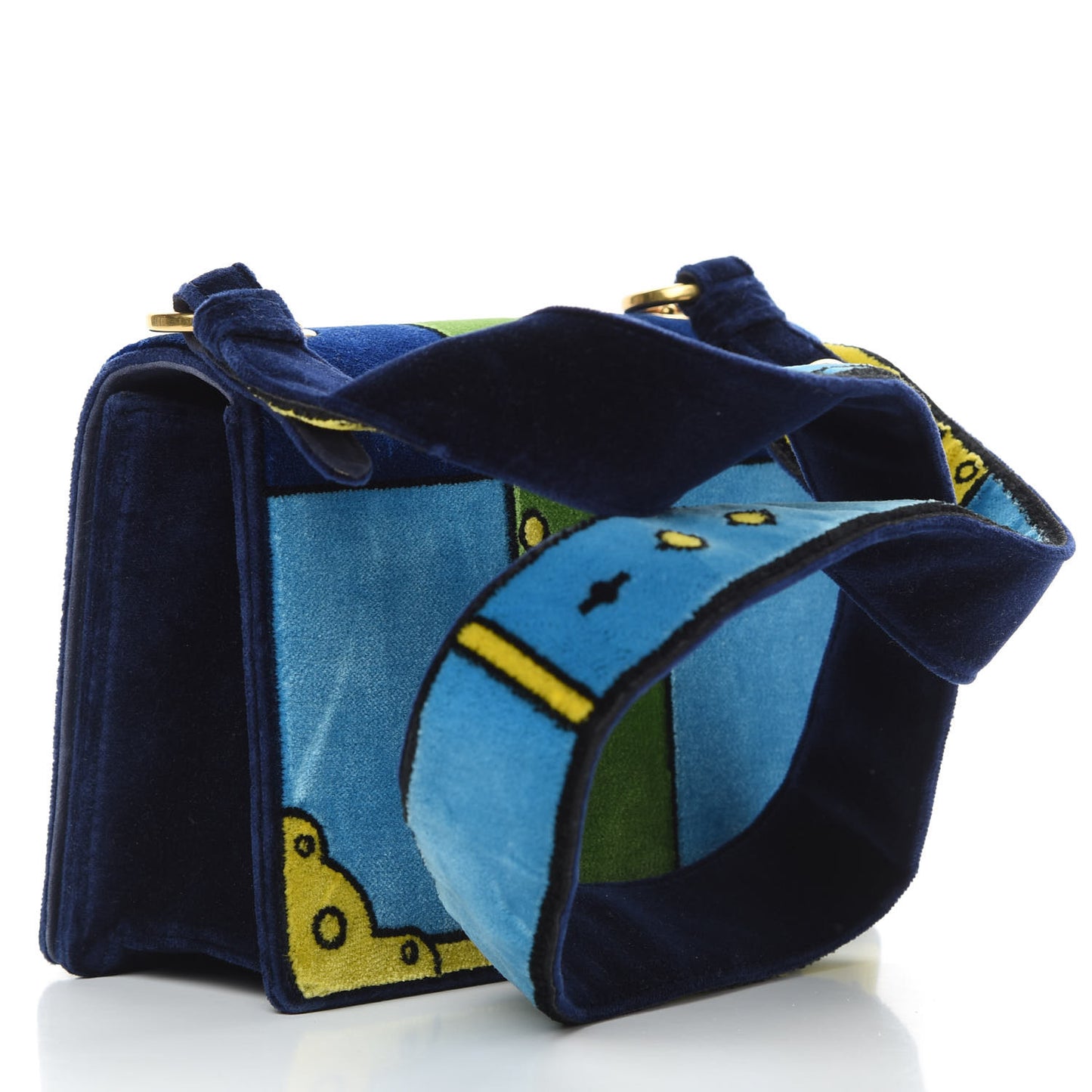 Velvet Cahier Shoulder Bag Azzurro