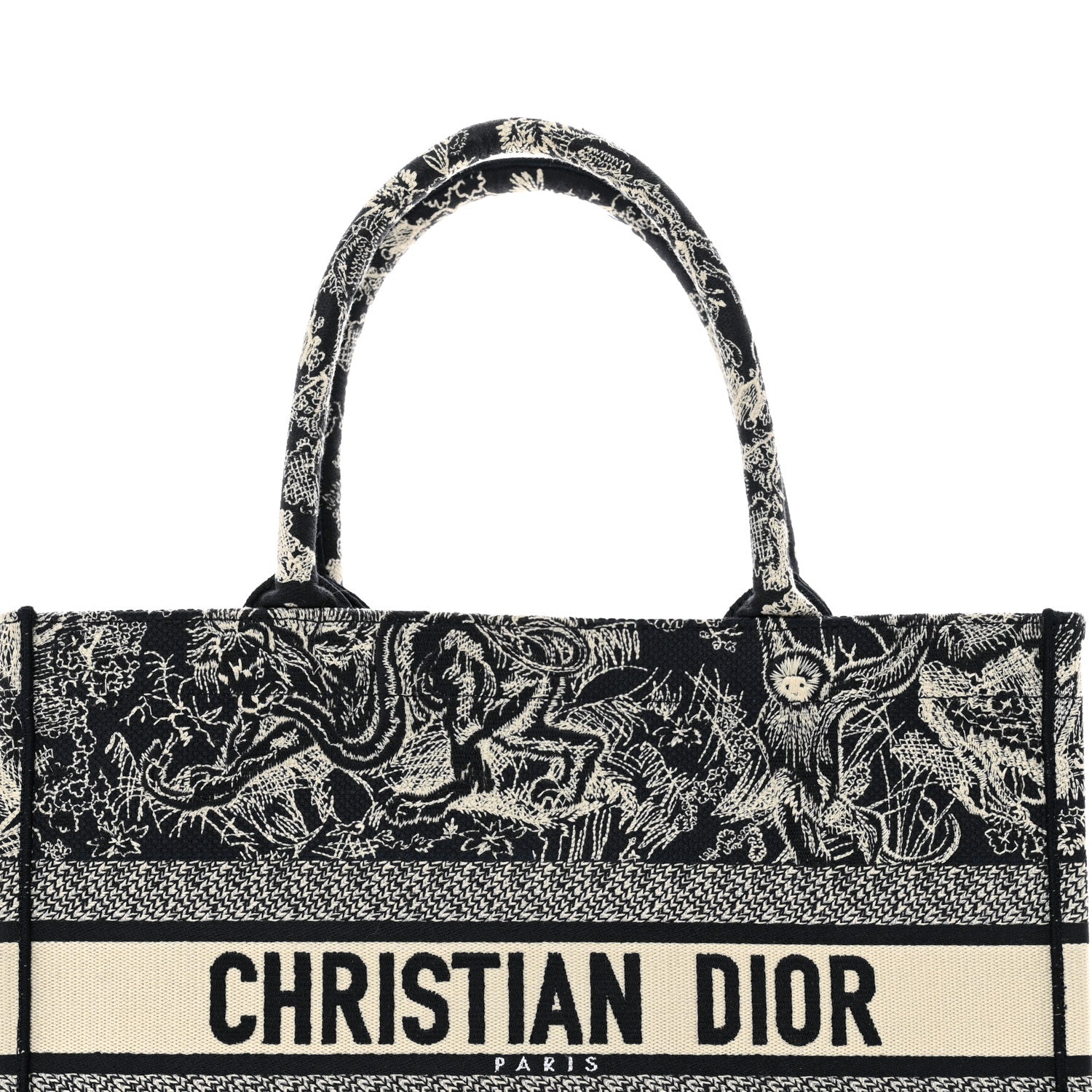 Christian Dior Canvas Embroidered Medium Toile De Jouy Reverse Book Tote Blue 5 of 11