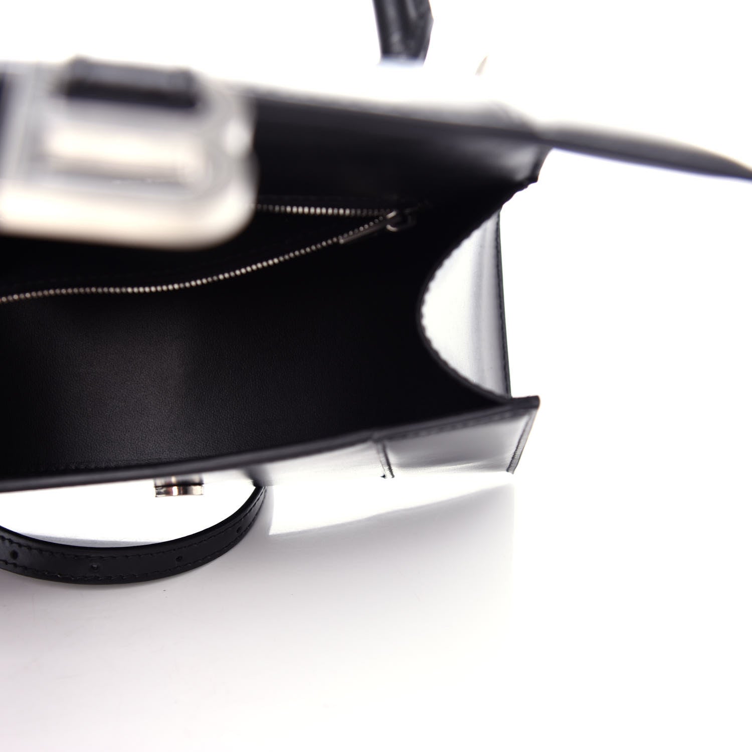 Balenciaga Shiny Box Calfskin Graffiti Logo Small Hourglass Top Handle Bag Black Silver 5 of 10
