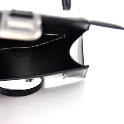 Balenciaga Shiny Box Calfskin Graffiti Logo Small Hourglass Top Handle Bag Black Silver 5 of 10