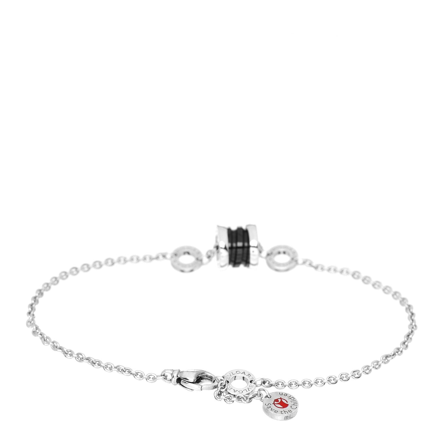 Sterling Silver Black Ceramic Save the Children Bracelet ML