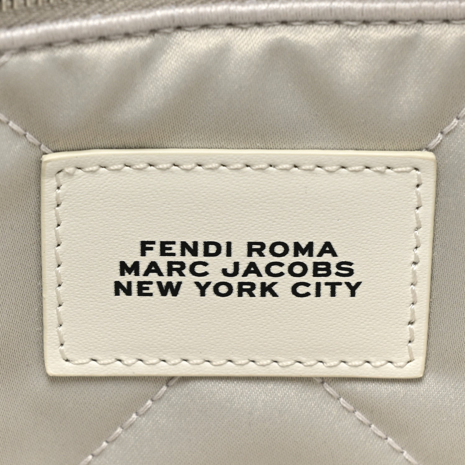 Fendi X MARC JACOBS Bleached Denim Logo Maxi Baguette Off White 6 of 10