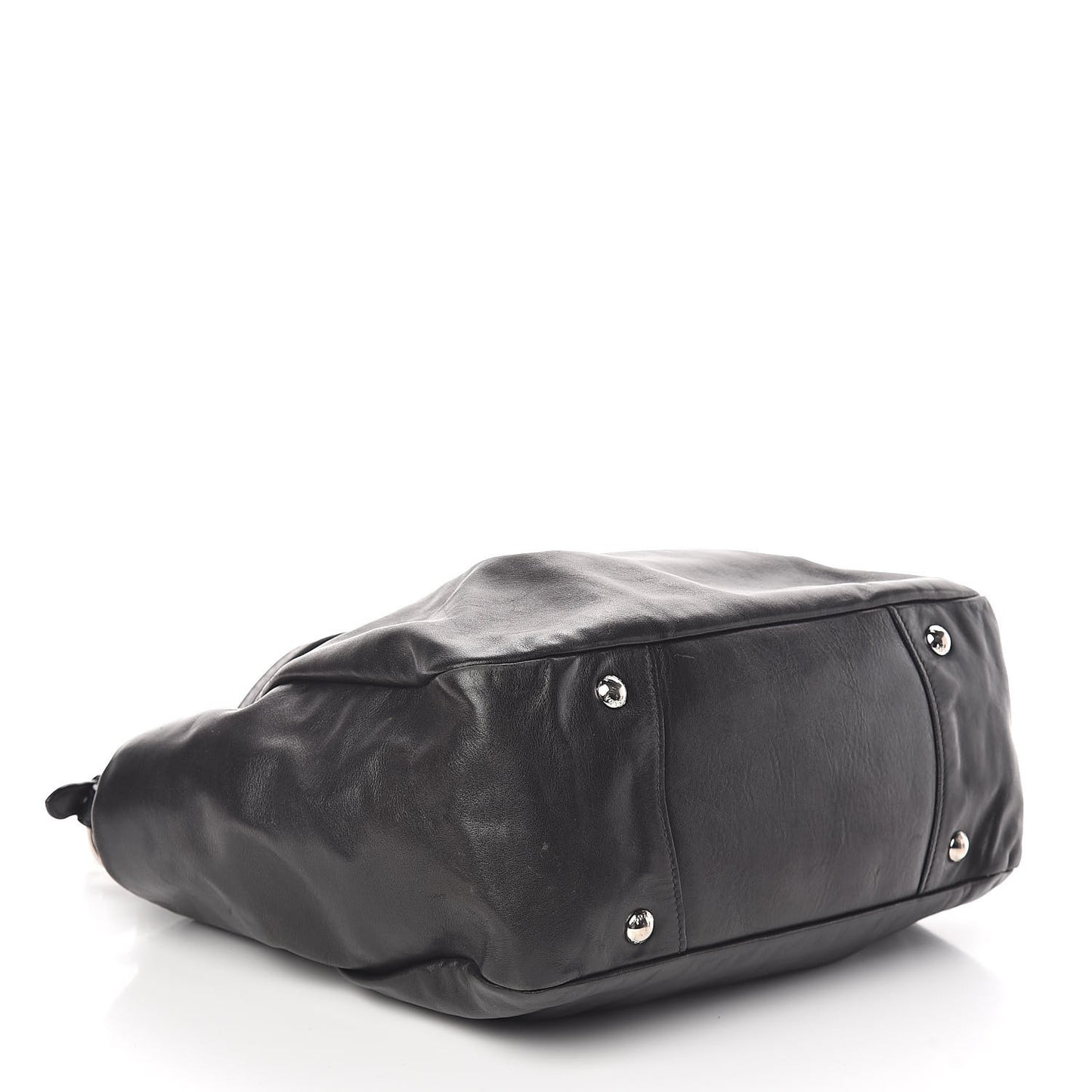 Soft Calfskin Pleated Hobo Black