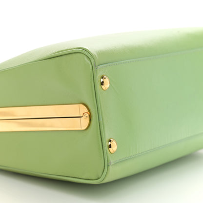 Prada Saffiano Vernice Pyramid Bag Acquamarina 10 of 12