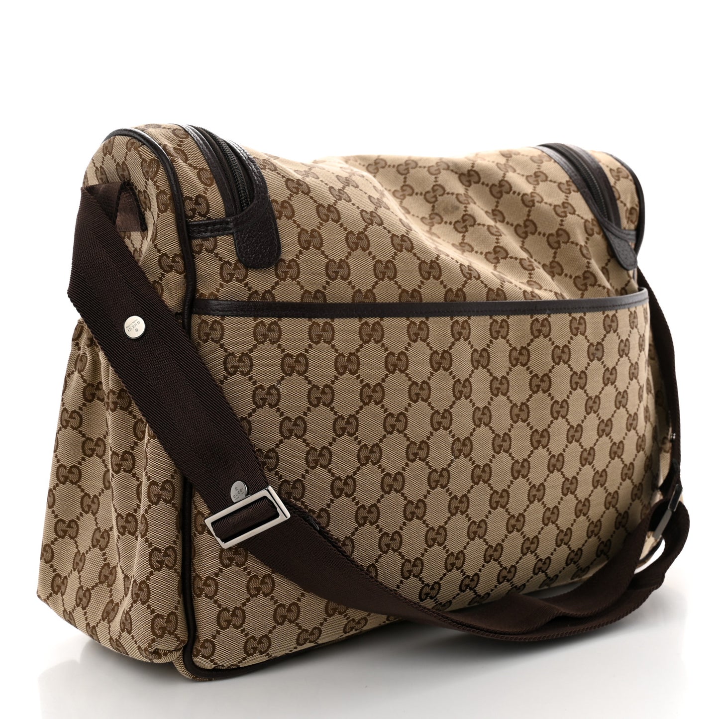 Monogram Natural Pigskin Large Diaper Bag Beige Ebony Cocoa Dark Chocolate