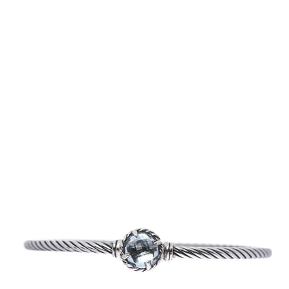 David Yurman Sterling Silver Blue Topaz 3mm Chatelaine Bracelet 1 of 5