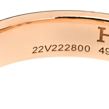 Hermes 18K Rose Gold Diamond Ever Herakles Wedding Band Ring 49 4.75 5 of 7