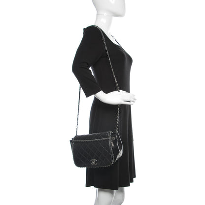 Chanel Calfskin Quilted Small CC Enchained Accordion Flap Black 3 of 14
