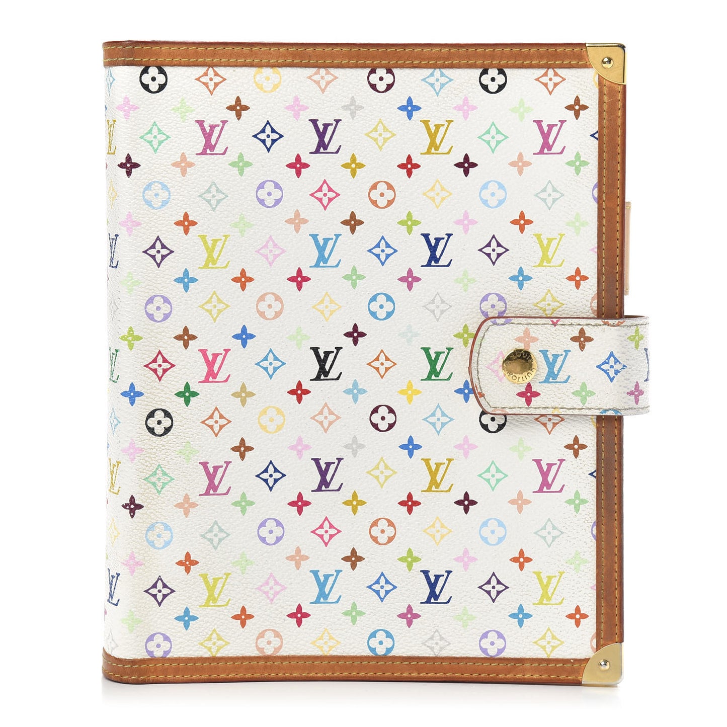 Monogram Multicolor Large Ring Agenda Cover White