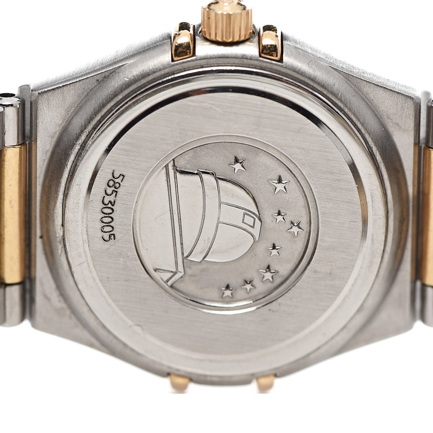 Stainless Steel 18K Red Gold Diamond Bezel Mother of Pearl 23mm Constellation Quartz Watch 895.1203
