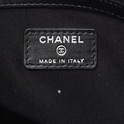 Chanel Coated Canvas Camellia Printed Pouch Black Beige 6 of 8