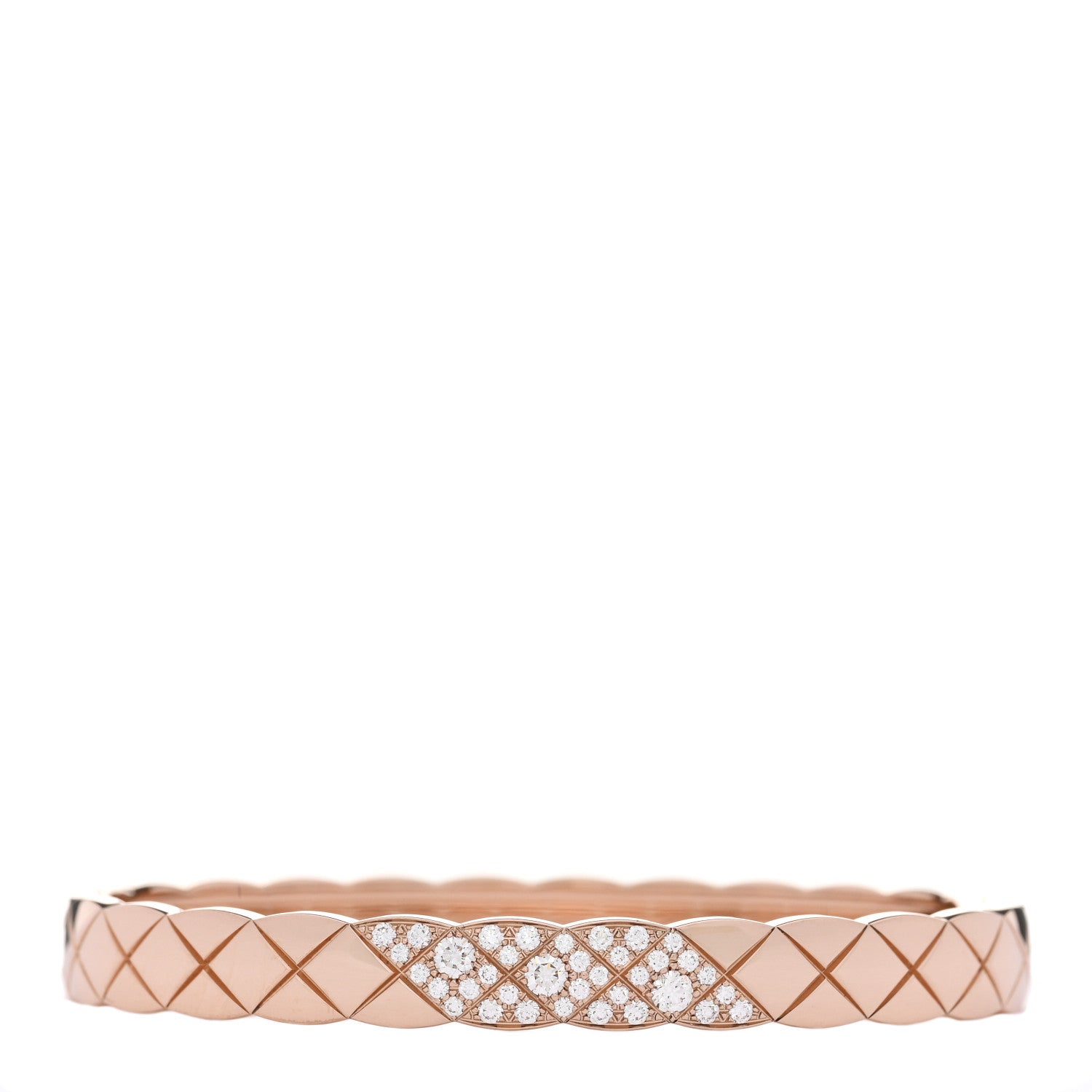 Chanel 18K Beige Gold Diamond .56ctw Coco Crush Bracelet S 1 of 4