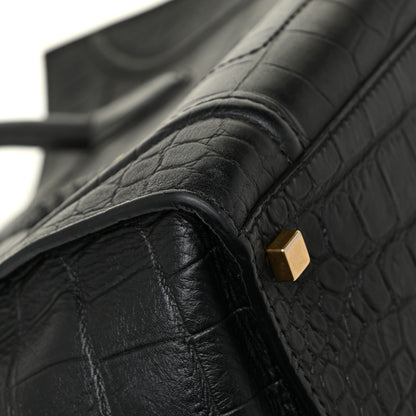 Celine Crocodile Embossed CELINE Calfskin Crocodile Embossed Medium Phantom Luggage Black Medium Phantom Luggage Black 8 of 16