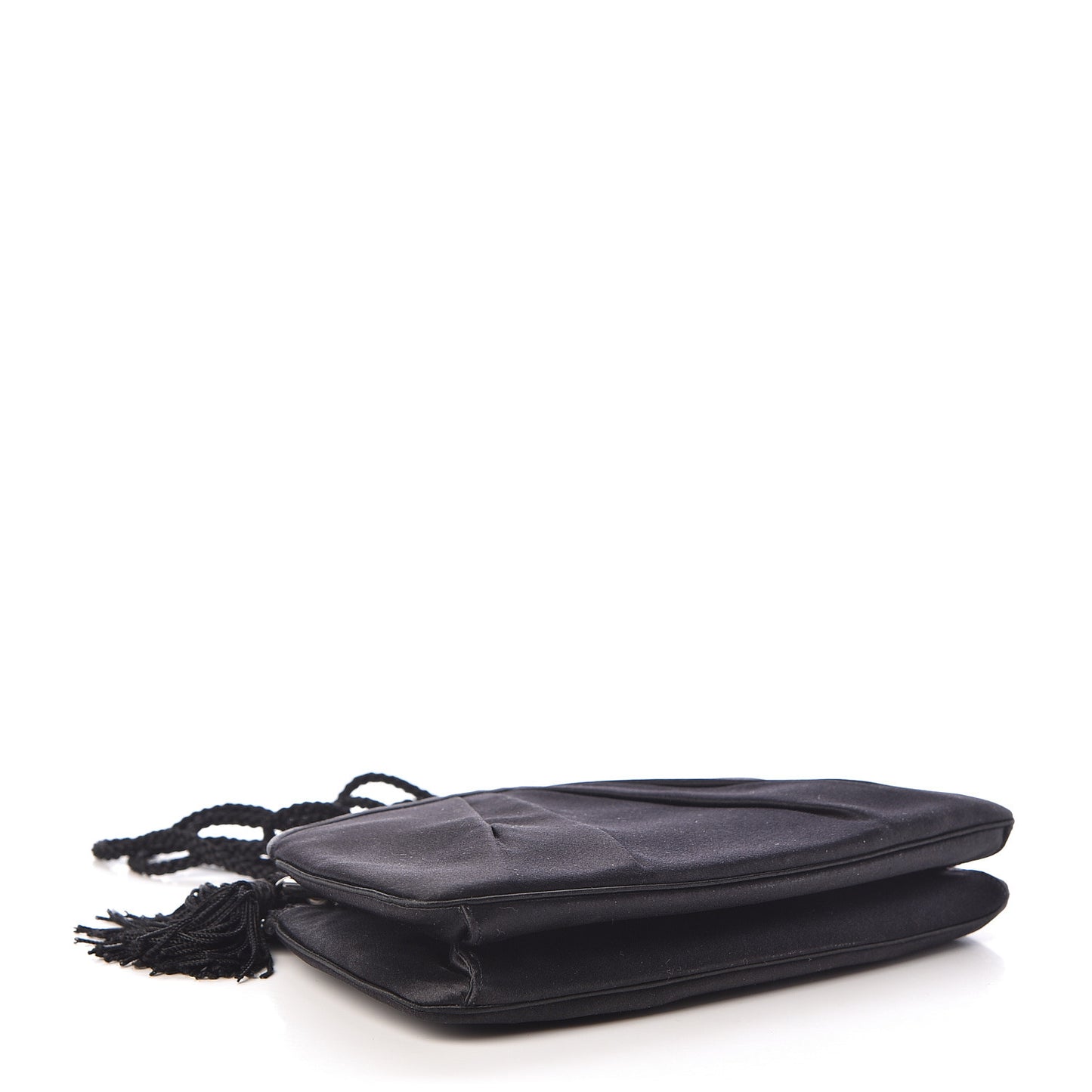 Satin Crystal Evening Bag Black