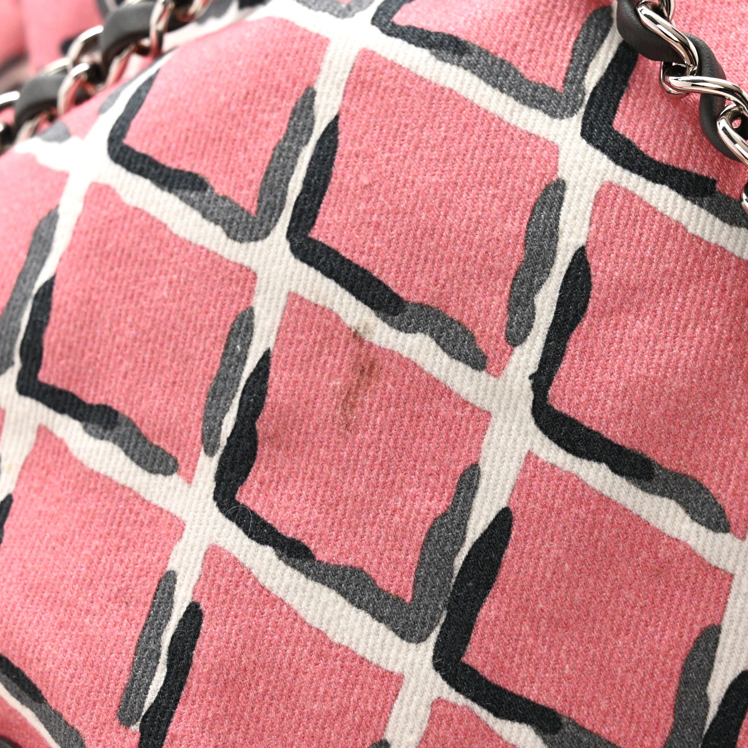 Chanel Canvas Coco Beach Backpack Pink Grey 11 of 12