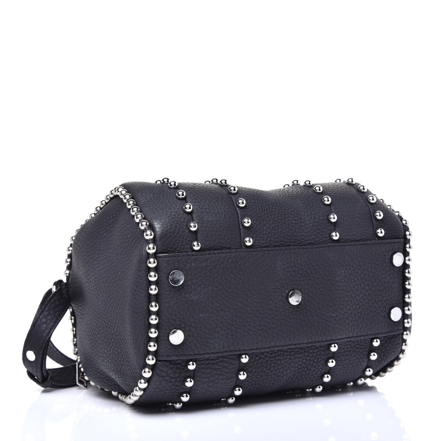 Calfskin Studded Rockie Matte Black Rhodium Hardware