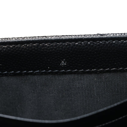 Saint Laurent Grain De Poudre Matelasse Chevron Monogram Chain Wallet Black 10 of 10