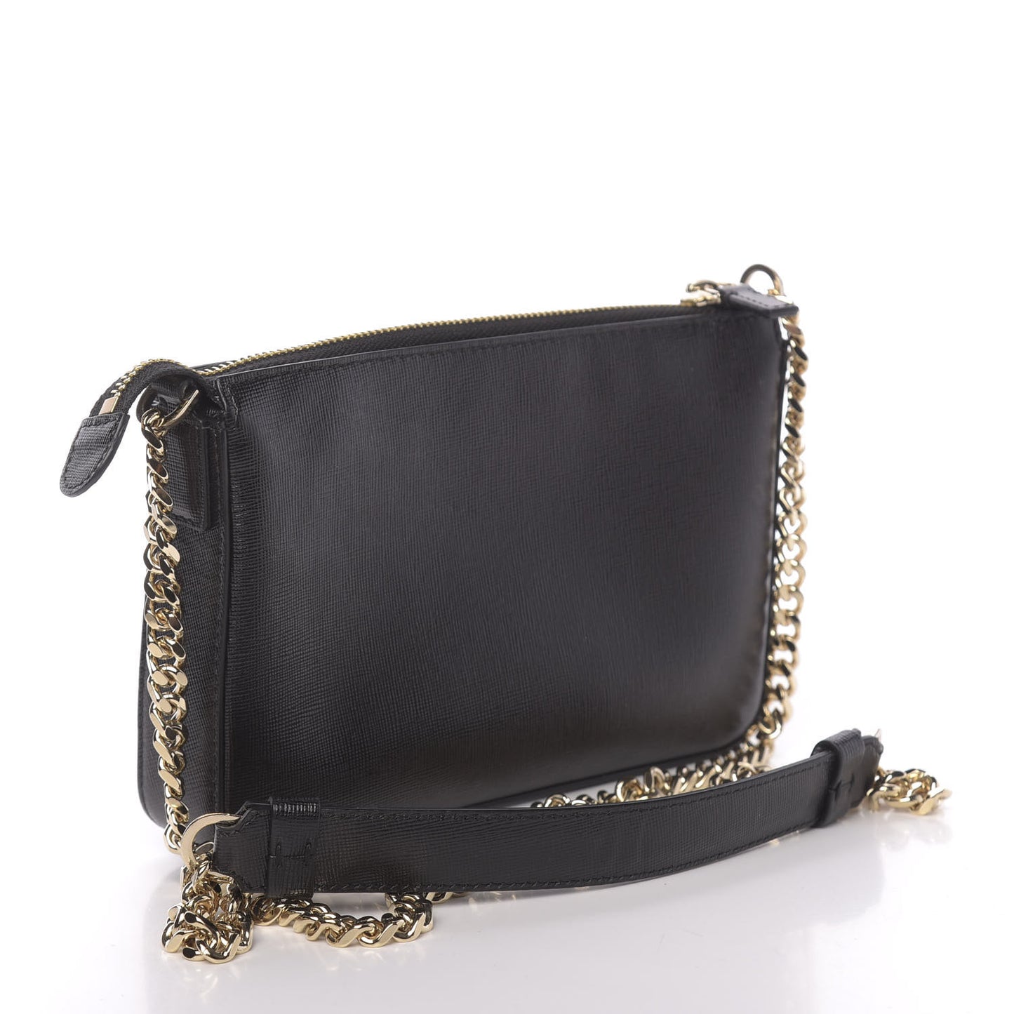 Saffiano Calfskin Palazzo Chain Crossbody Black