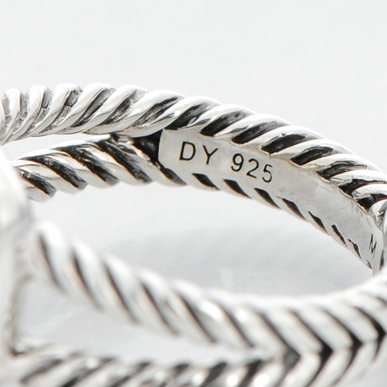 David Yurman Sterling Silver Diamond 7mm Petite Albion Pave Ring 52 6 4 of 6