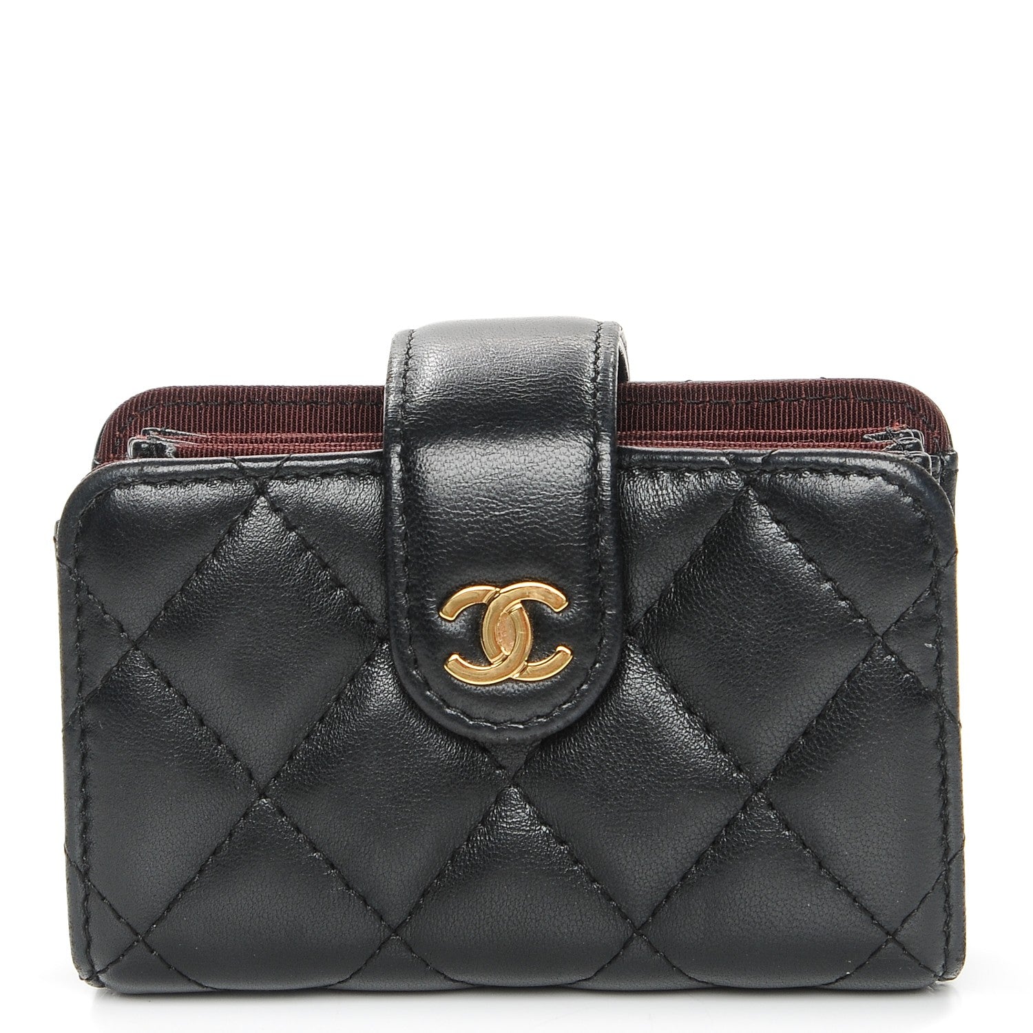 Chanel Lambskin Quilted Gusseted Card Holder Black 1 of 8