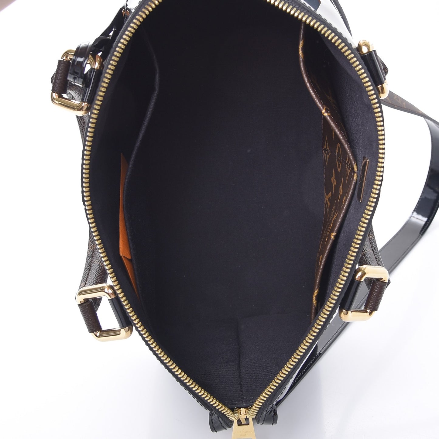 Patent Calfskin Miroir Tote Black