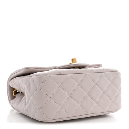 Chanel Lambskin Quilted CC Pearl Crush Mini Flap Light Purple 3 of 9