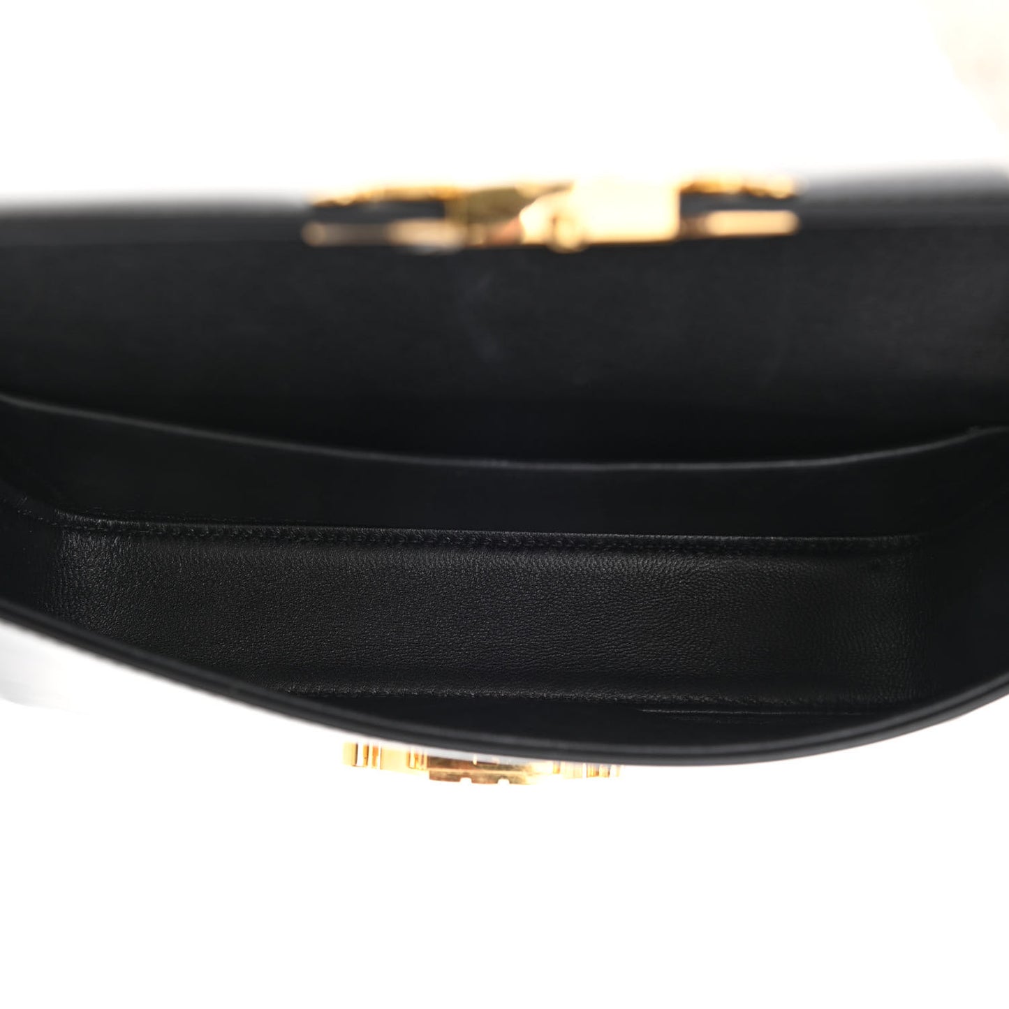 Shiny Calfskin Triomphe Shoulder Bag Black