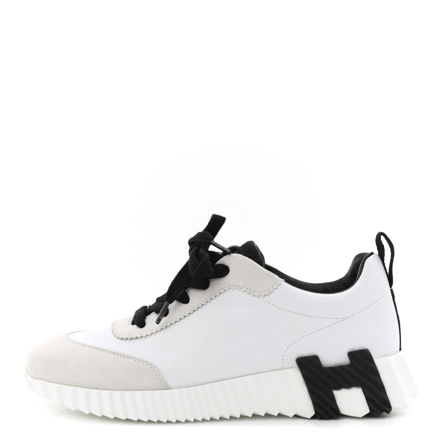 Sport Goatskin Suede Goatskin Bouncing Sneakers 38.5 White Black