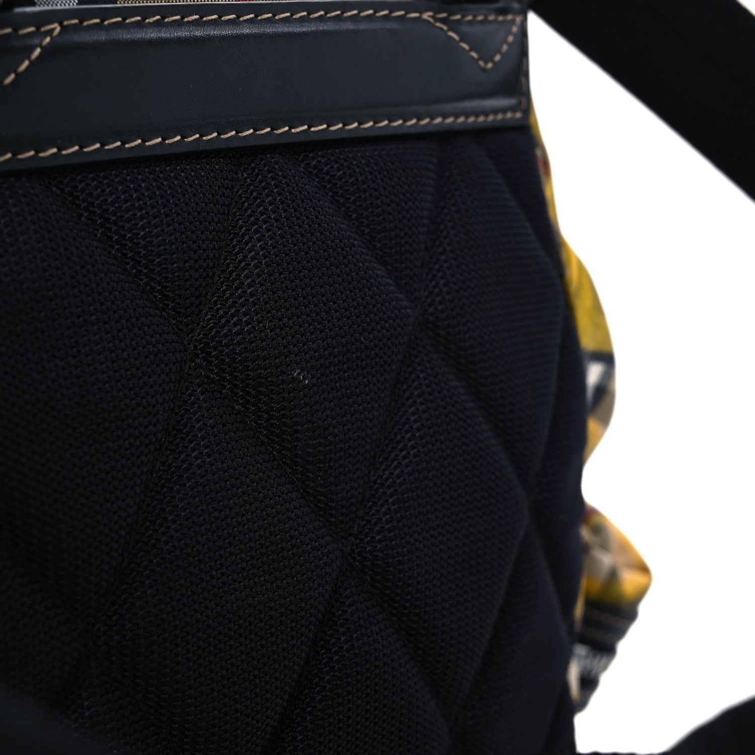 Burberry Calfskin Vintage Check Graffiti Print Small Rucksack Backpack Yellow 11 of 13